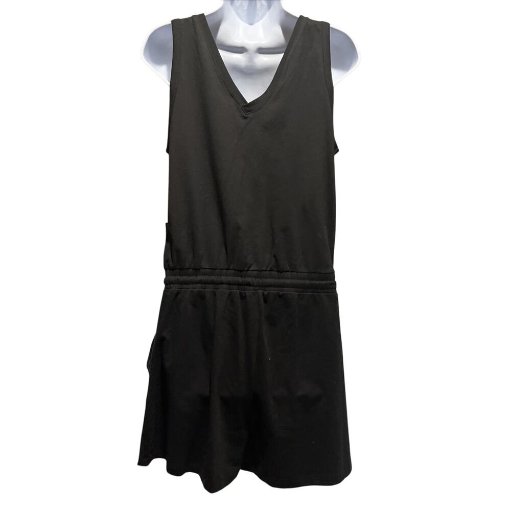 Calvin Klein Sleeveless Romper Black Gold Logo Spellout V‑Neck • Women’s S • NWT - Picture 9 of 9